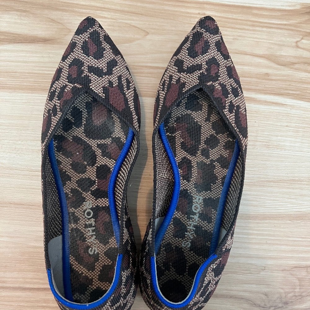 Rothy’s leopard pointy flats size 9.5